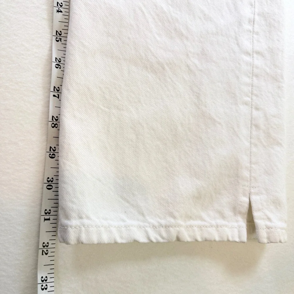 Levis 501 Original Straight Fit White Denim Jeans Mens 34x32 Button Fly Slit Hem